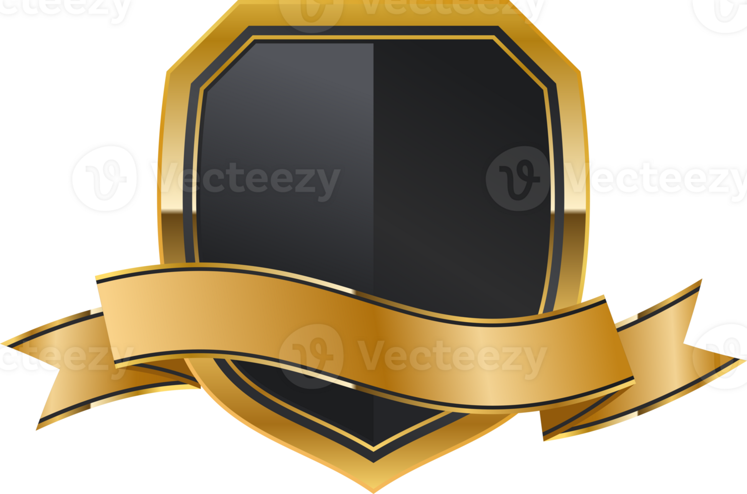 Black gold luxury shield badge png