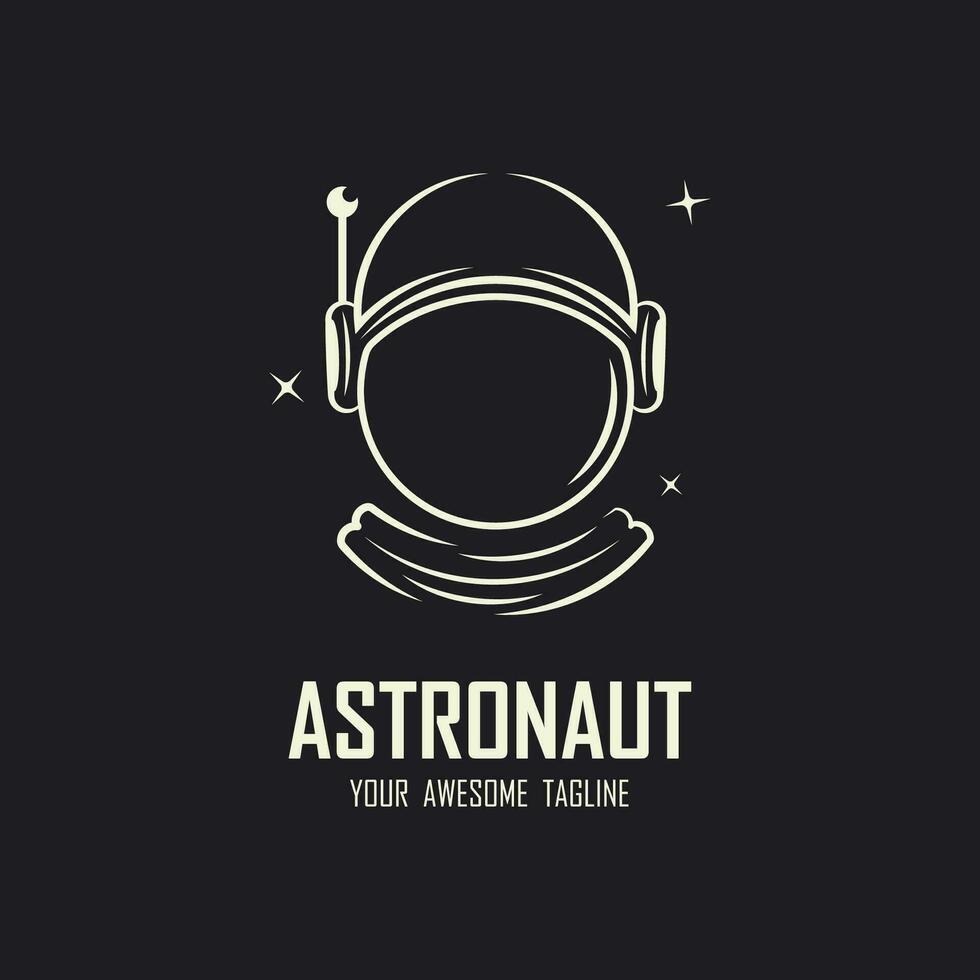 astronaut logo vector icon illustration design