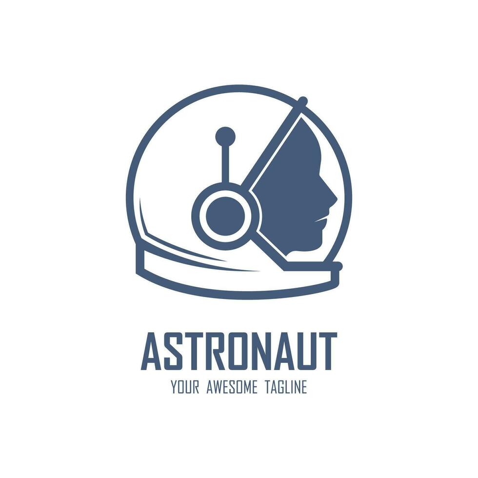 astronaut logo vector icon illustration design