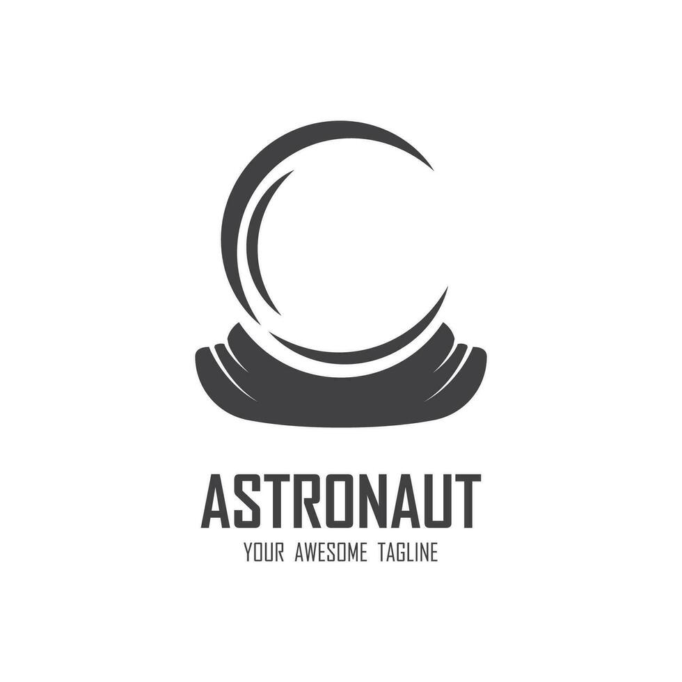 astronaut logo vector icon illustration design