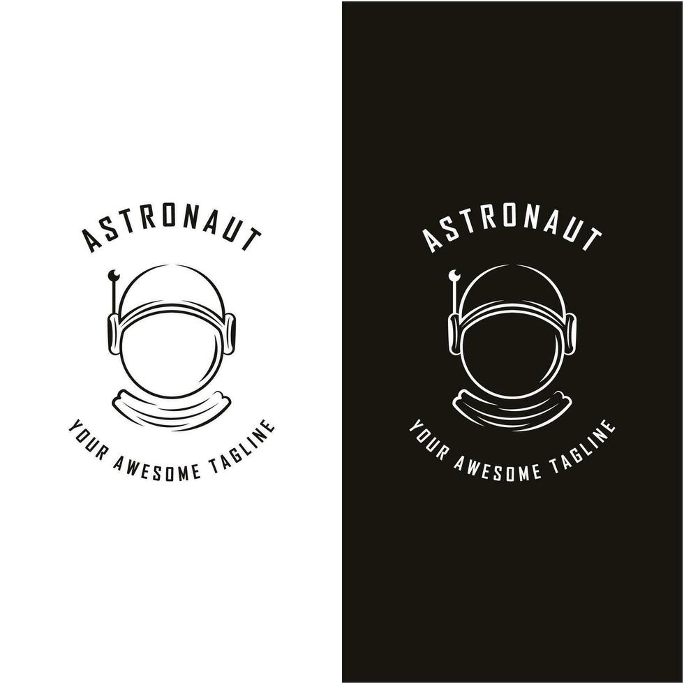 astronaut logo vector icon illustration design