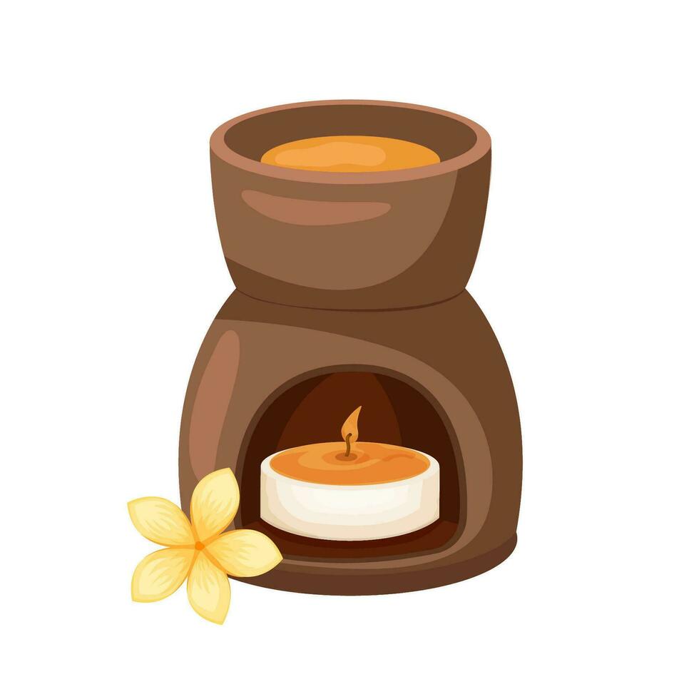 Aroma lamp with essential oil dropper vector