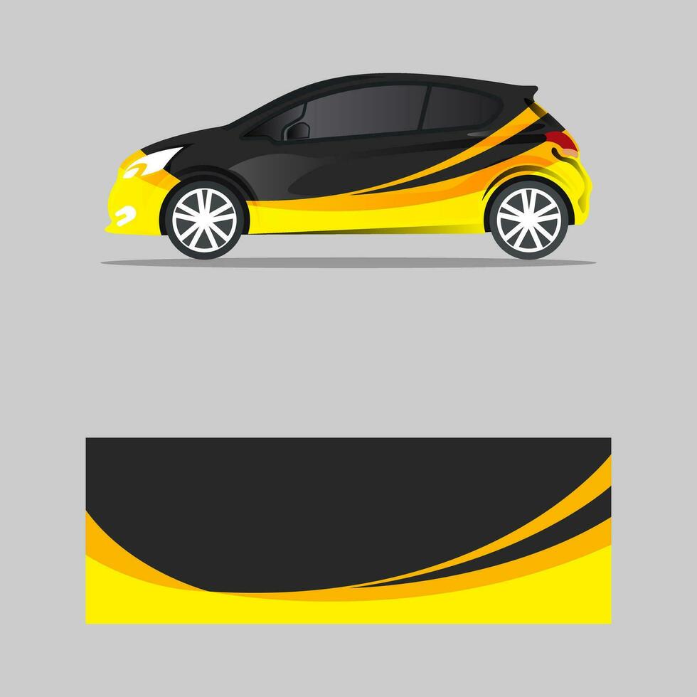 wrapping car decal wave design vector