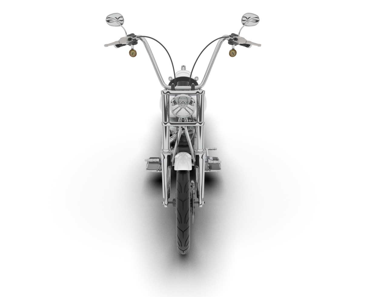 White motorcycle isolated on transparent background. 3d rendering - illustration png