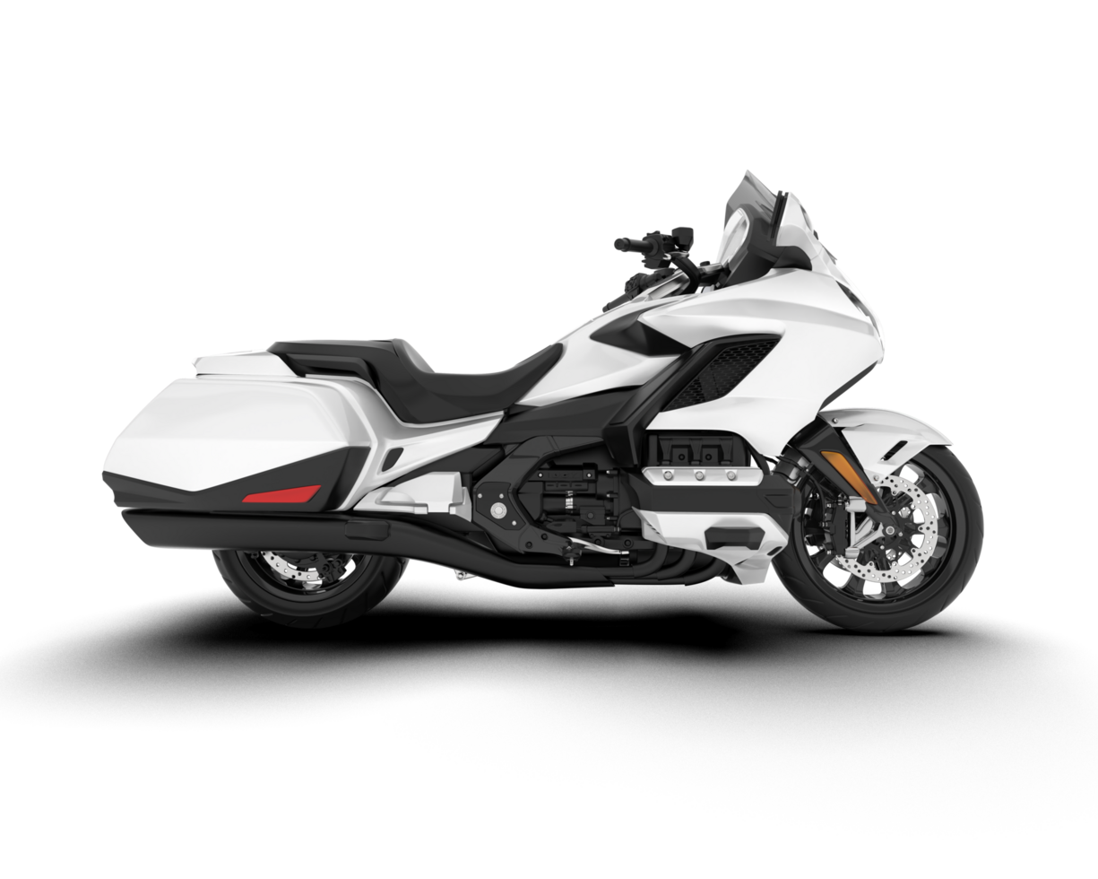 White motorcycle isolated on transparent background. 3d rendering - illustration png