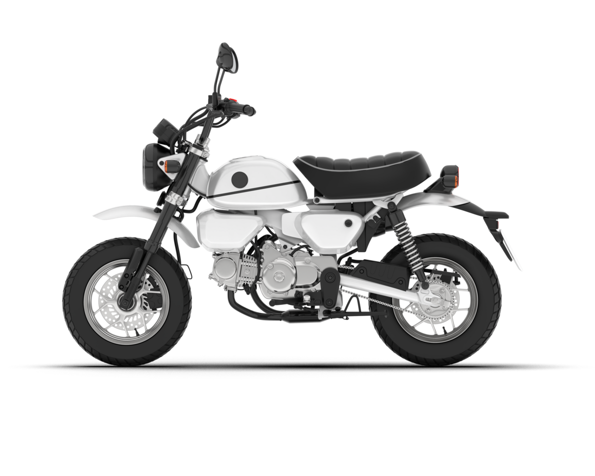 White motorcycle isolated on transparent background. 3d rendering - illustration png