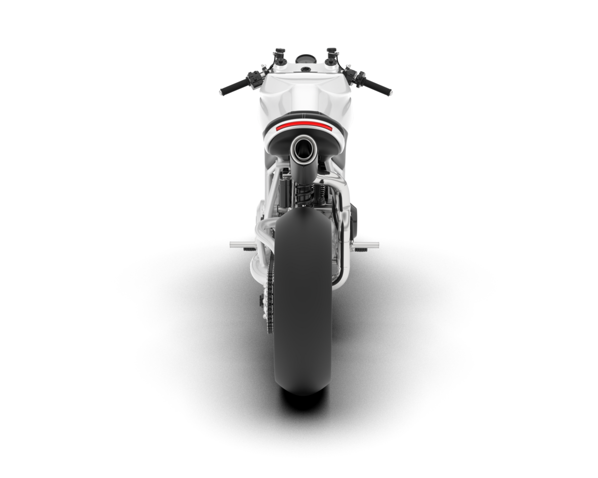White motorcycle isolated on transparent background. 3d rendering - illustration png