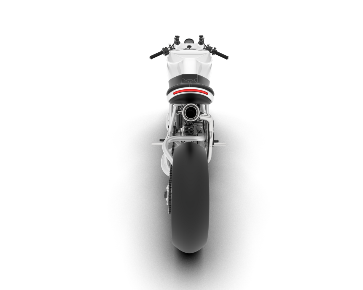 White motorcycle isolated on transparent background. 3d rendering - illustration png
