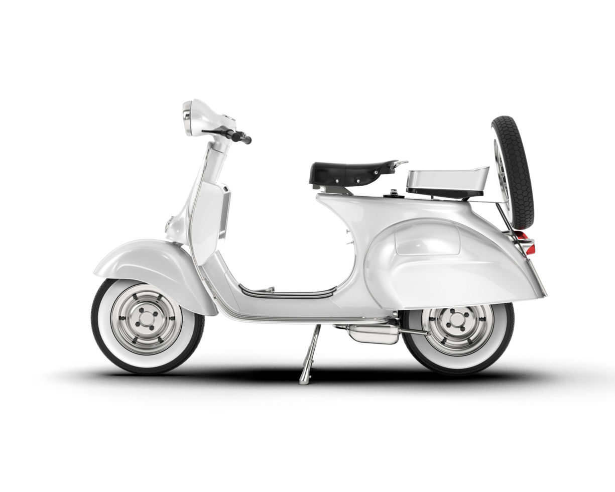 White motorcycle isolated on transparent background. 3d rendering - illustration png