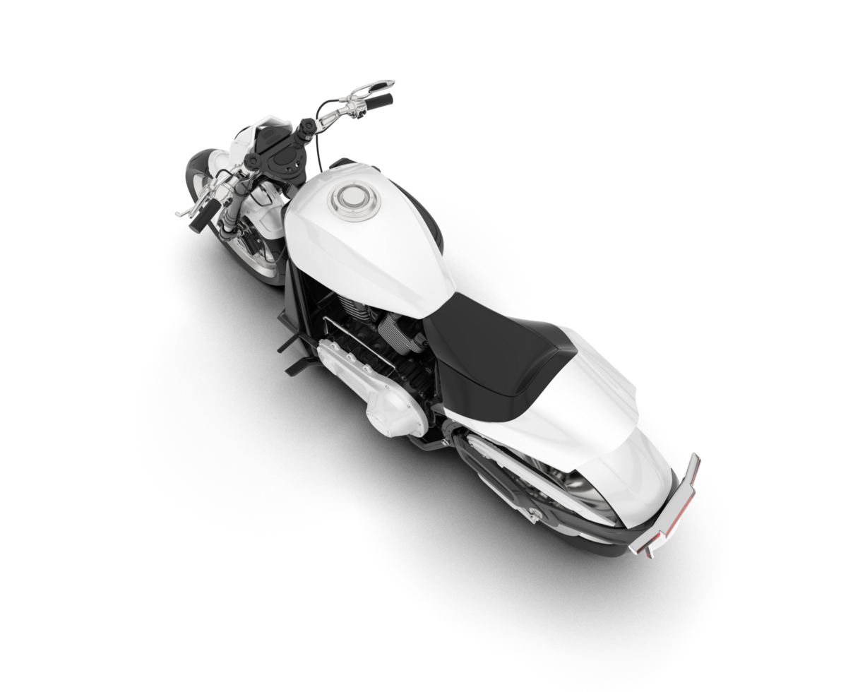White motorcycle isolated on transparent background. 3d rendering - illustration png
