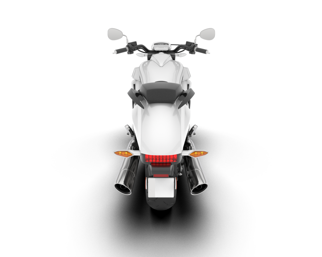 White motorcycle isolated on transparent background. 3d rendering - illustration png