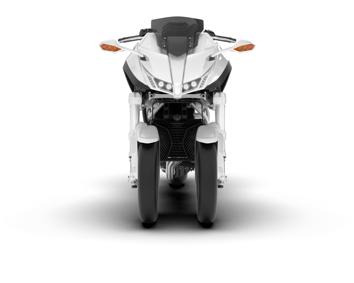 White motorcycle isolated on transparent background. 3d rendering - illustration png