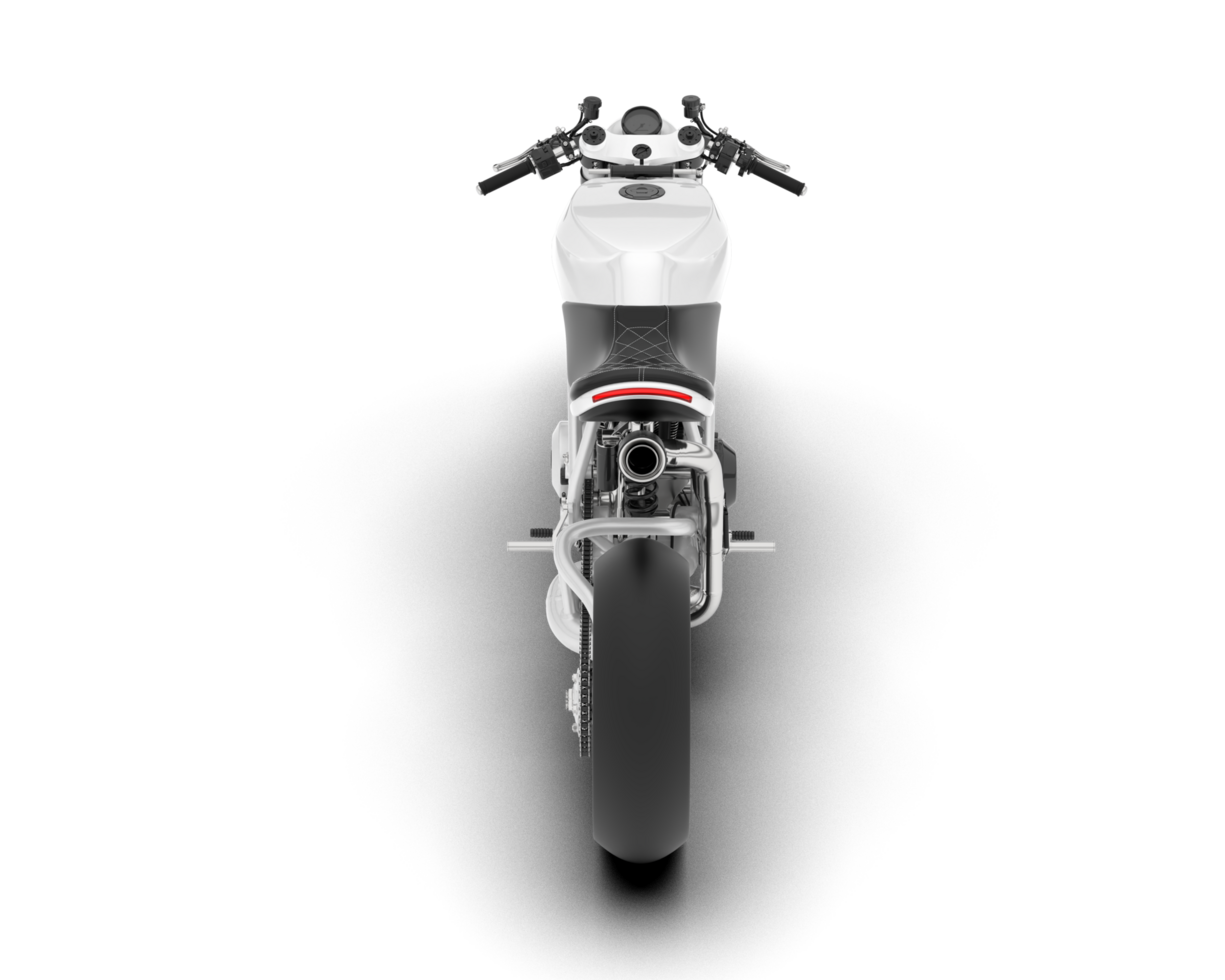 White motorcycle isolated on transparent background. 3d rendering - illustration png