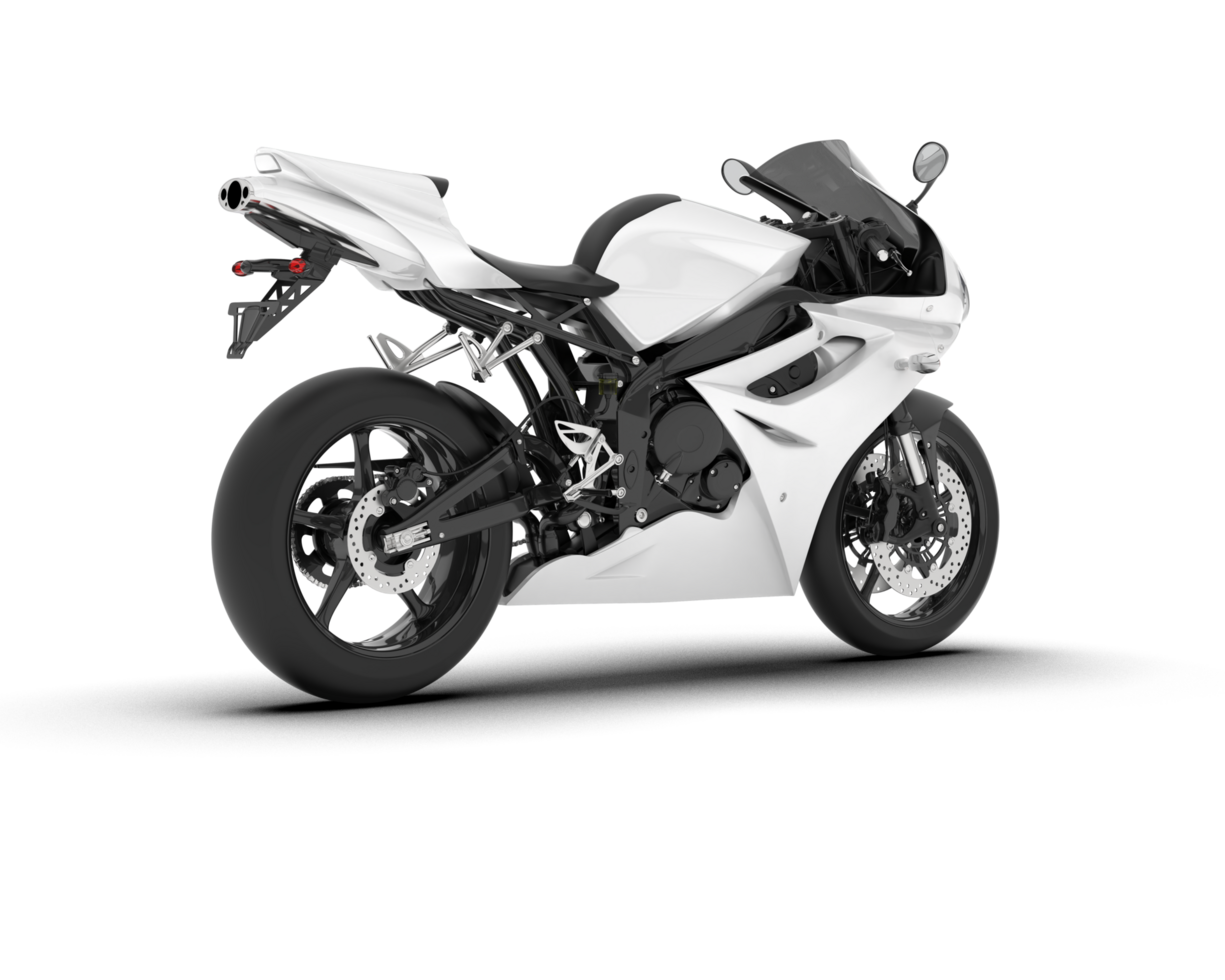 blanc moto isolé sur transparent Contexte. 3d le rendu - illustration png