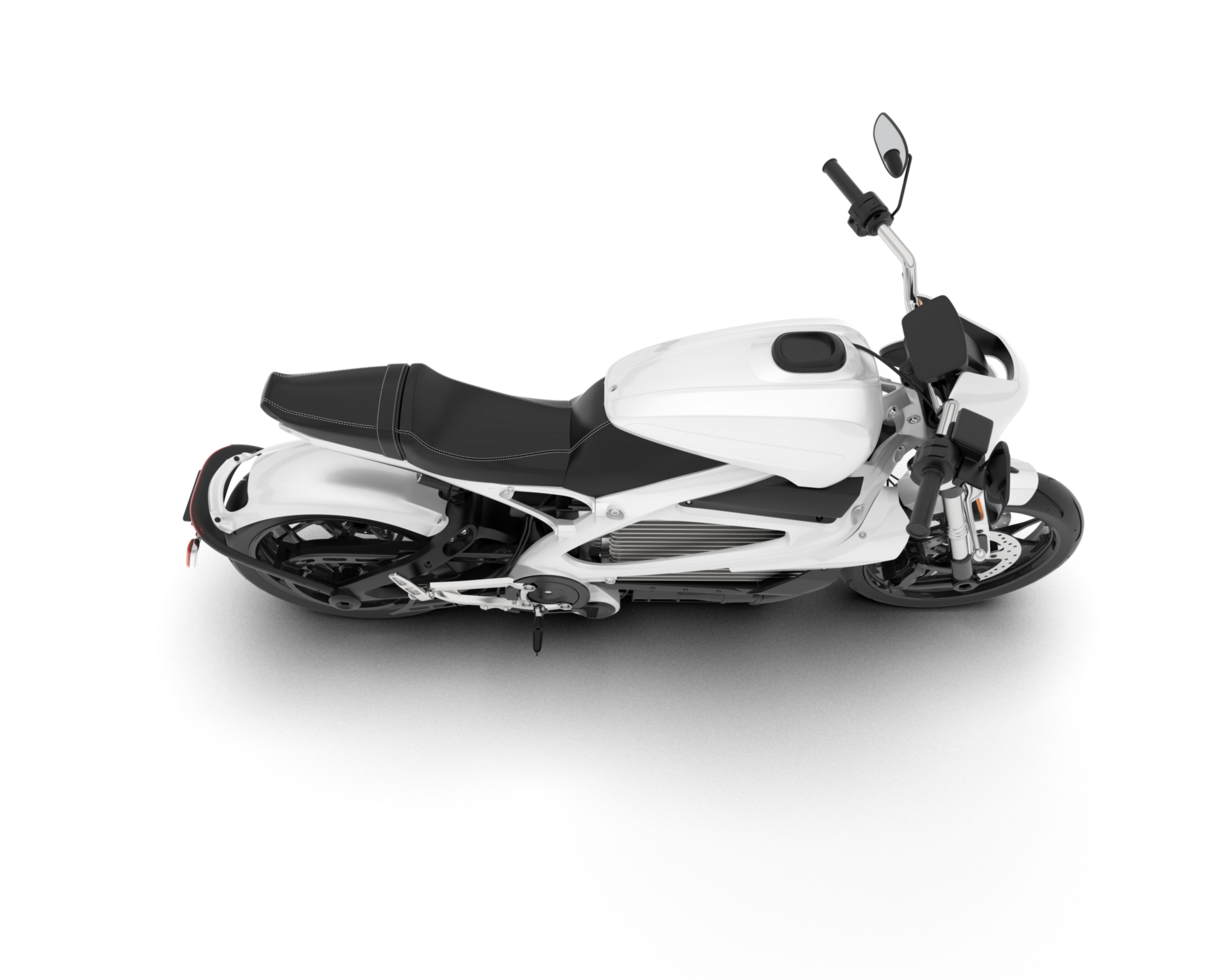 White motorcycle isolated on transparent background. 3d rendering - illustration png