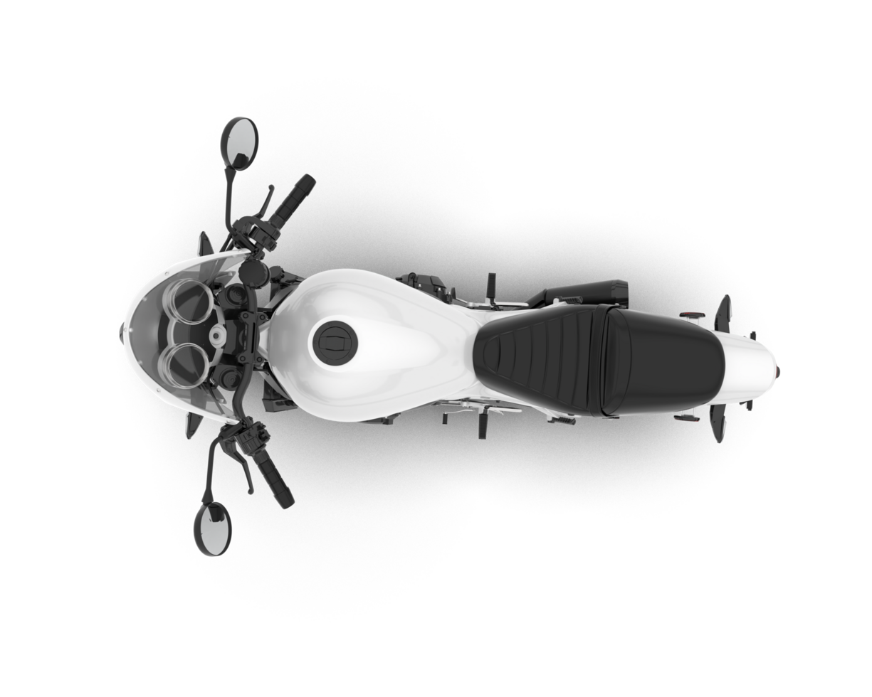 White motorcycle isolated on transparent background. 3d rendering - illustration png