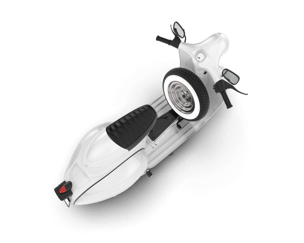 White motorcycle isolated on transparent background. 3d rendering - illustration png