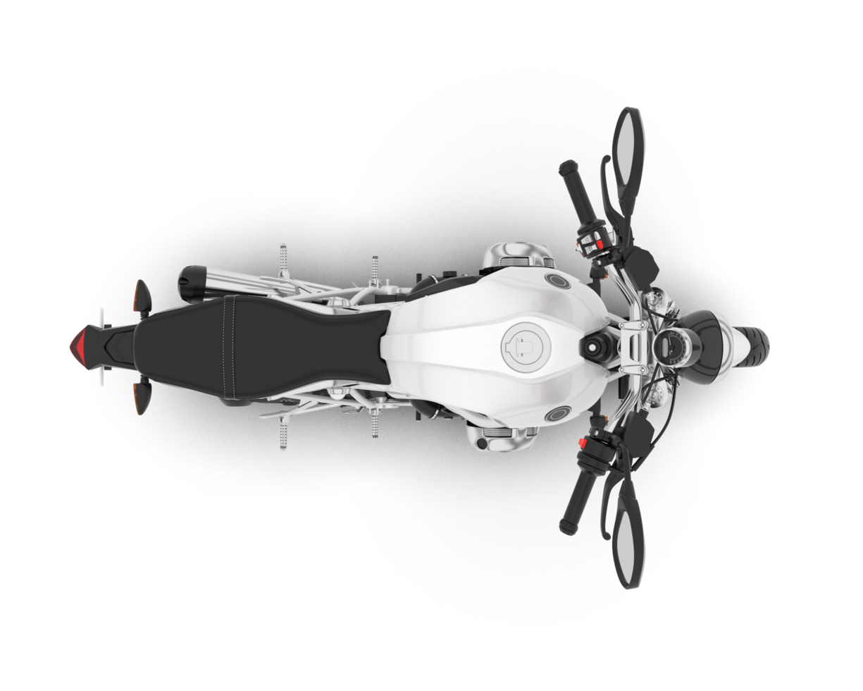 White motorcycle isolated on transparent background. 3d rendering - illustration png