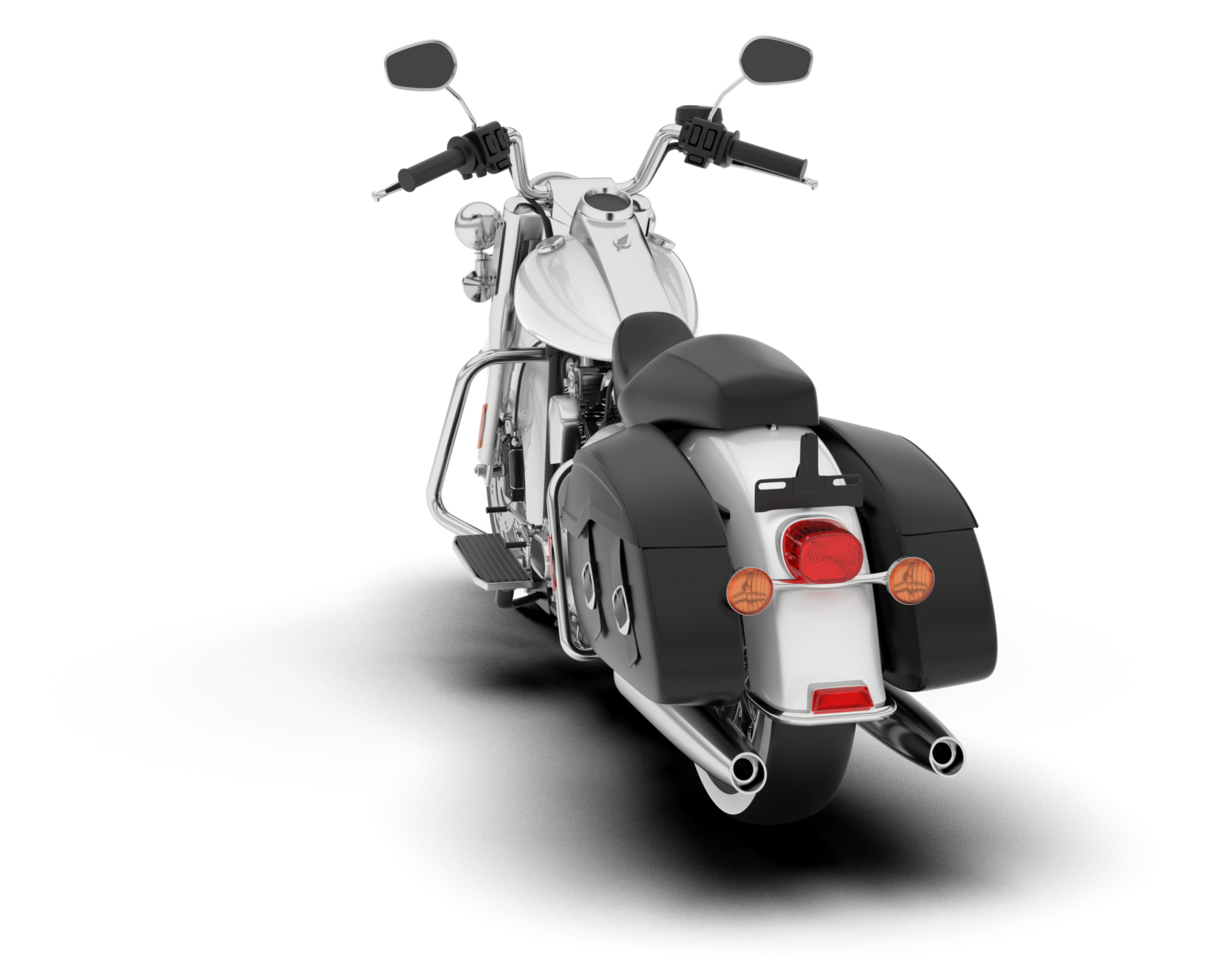 White motorcycle isolated on transparent background. 3d rendering - illustration png