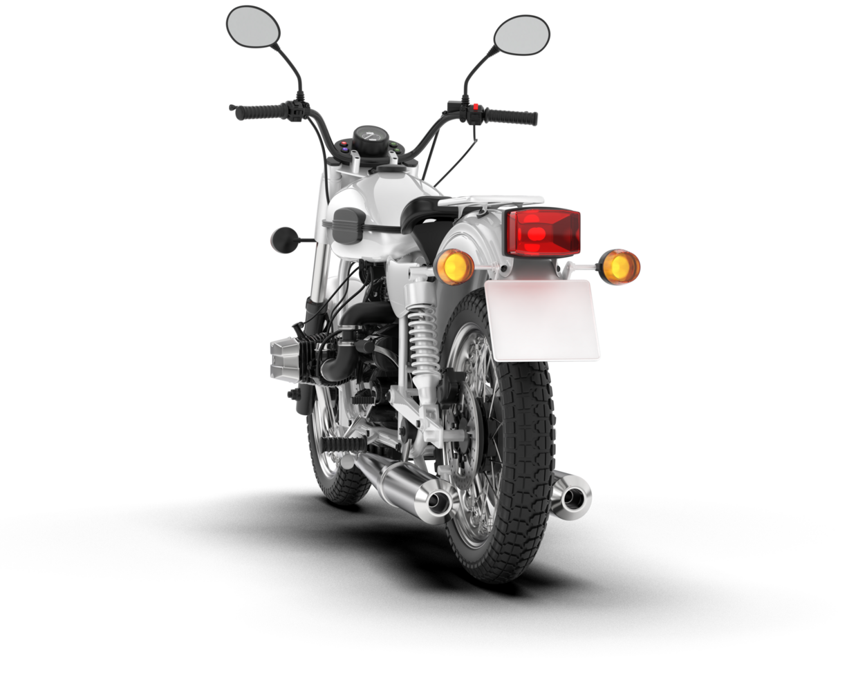 White motorcycle isolated on transparent background. 3d rendering - illustration png