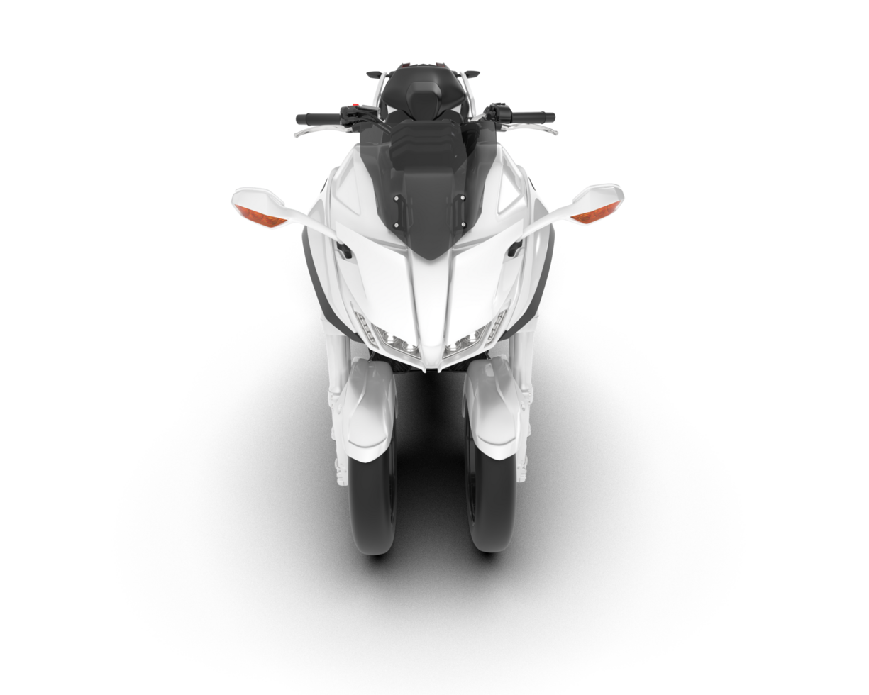 White motorcycle isolated on transparent background. 3d rendering - illustration png