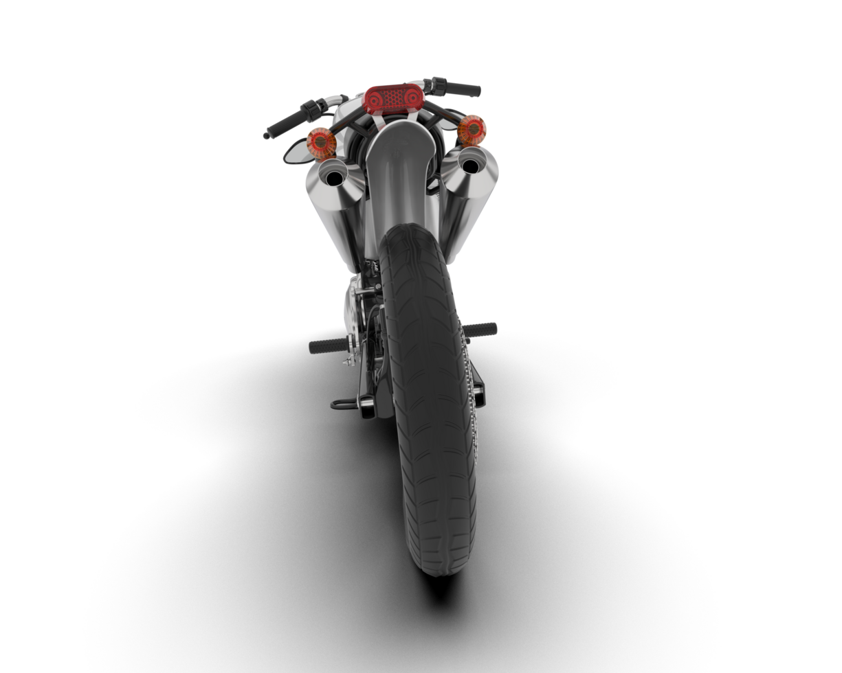 White motorcycle isolated on transparent background. 3d rendering - illustration png