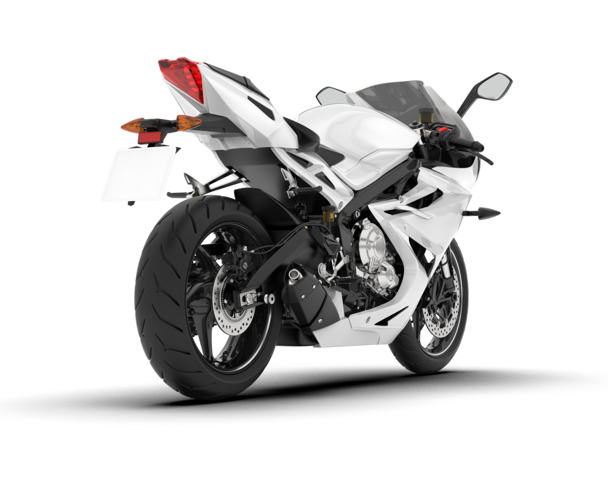 White motorcycle isolated on transparent background. 3d rendering - illustration png