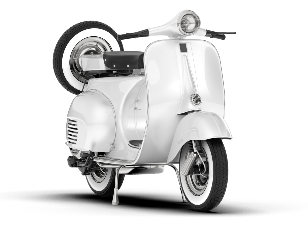 White motorcycle isolated on transparent background. 3d rendering - illustration png