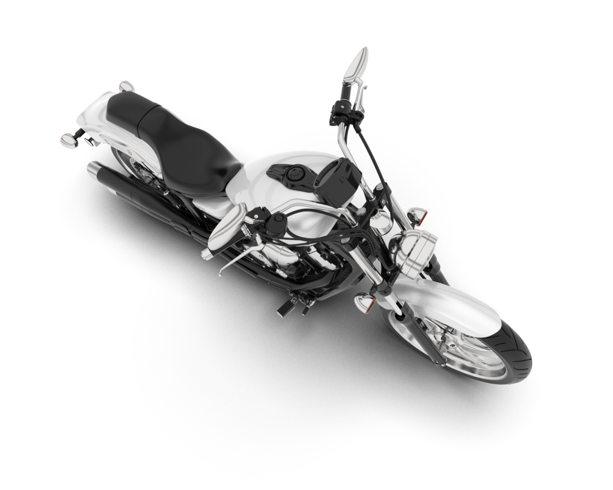 White motorcycle isolated on transparent background. 3d rendering - illustration png