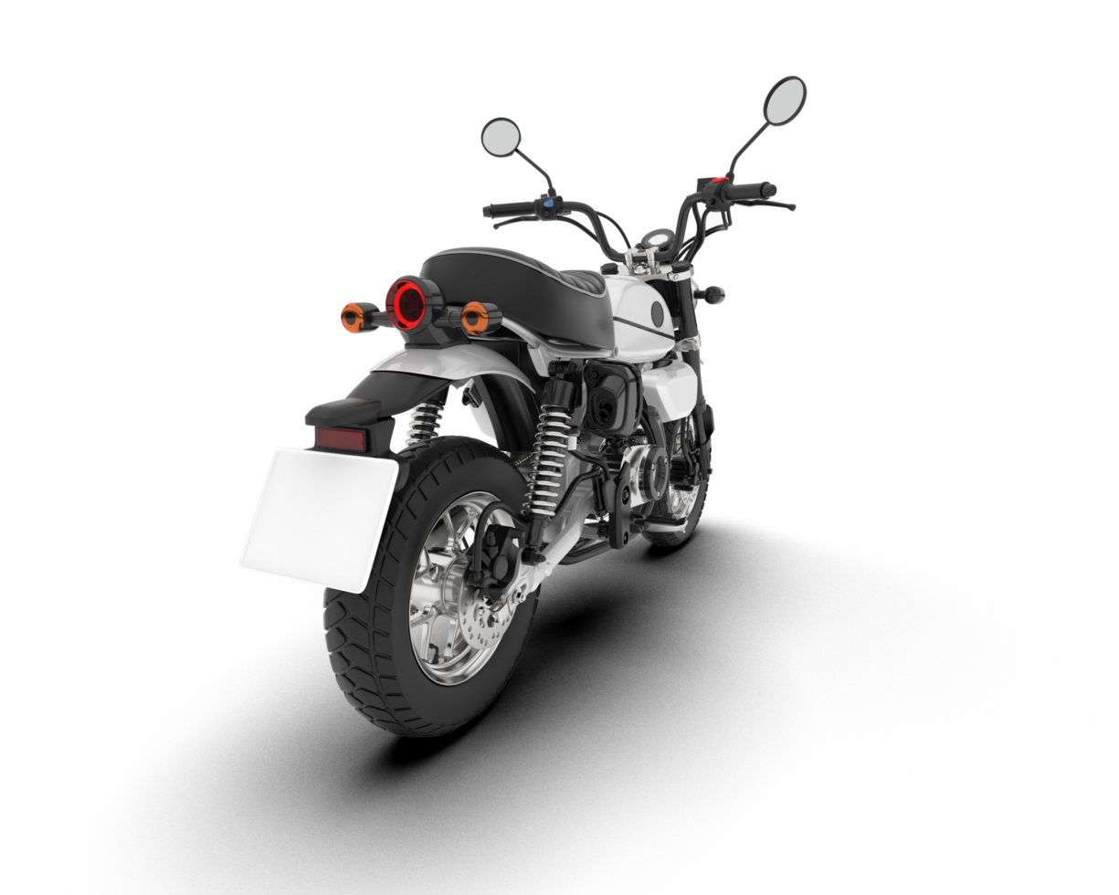White motorcycle isolated on transparent background. 3d rendering - illustration png