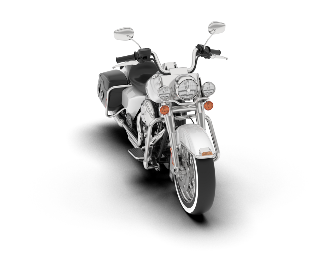 White motorcycle isolated on transparent background. 3d rendering - illustration png