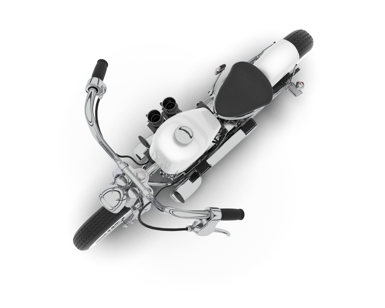 White motorcycle isolated on transparent background. 3d rendering - illustration png