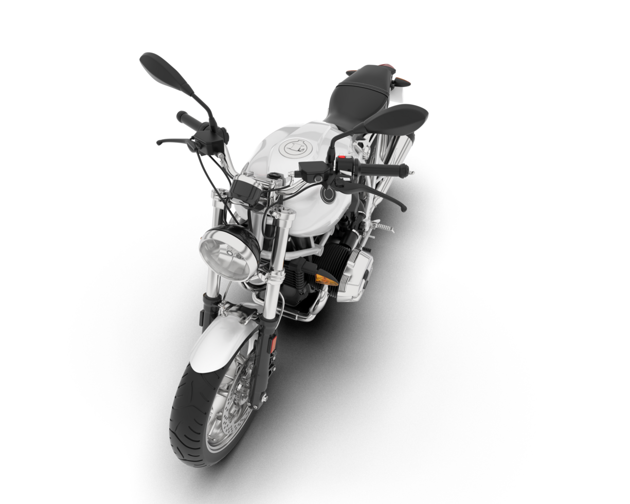 White motorcycle isolated on transparent background. 3d rendering - illustration png