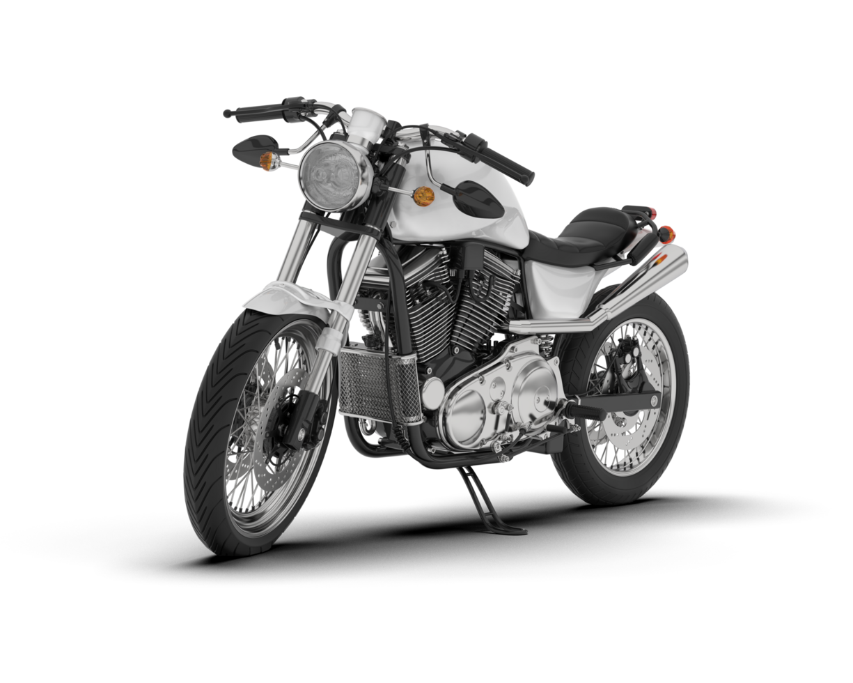 White motorcycle isolated on transparent background. 3d rendering - illustration png