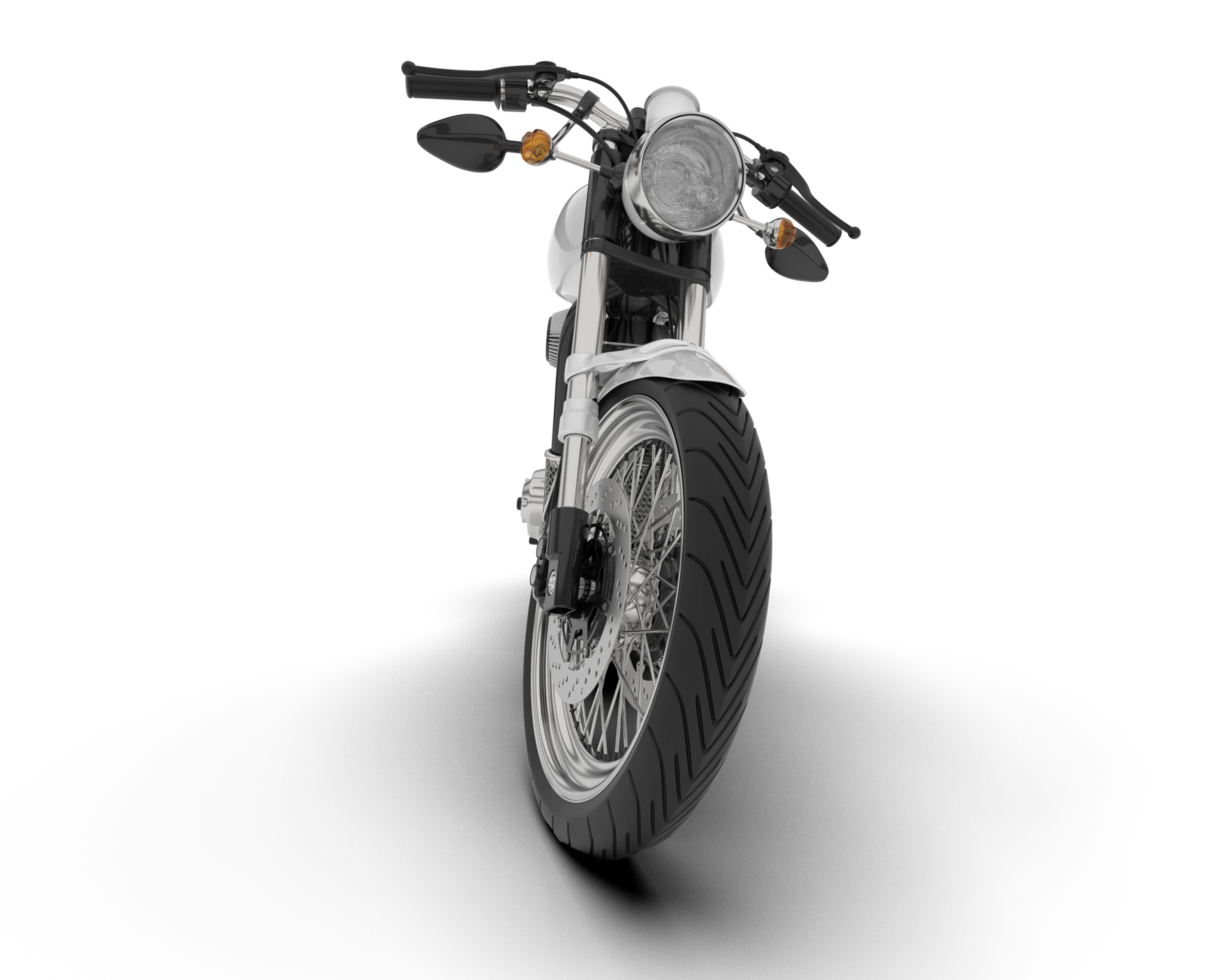 White motorcycle isolated on transparent background. 3d rendering - illustration png