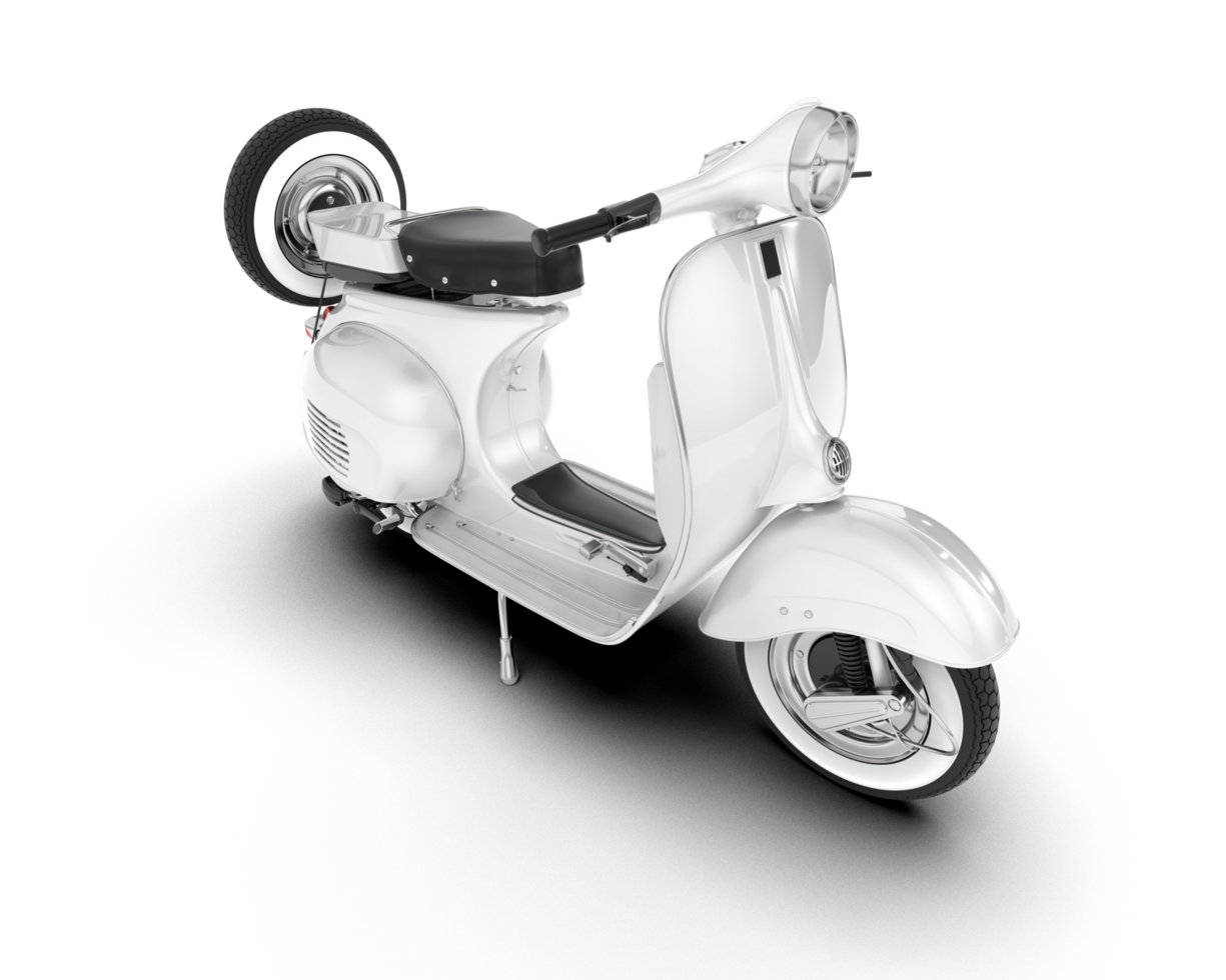 White motorcycle isolated on transparent background. 3d rendering - illustration png