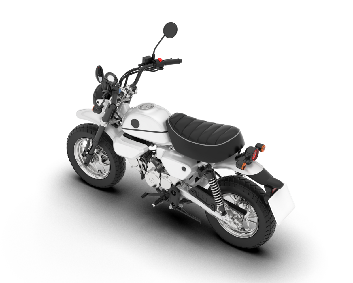 White motorcycle isolated on transparent background. 3d rendering - illustration png