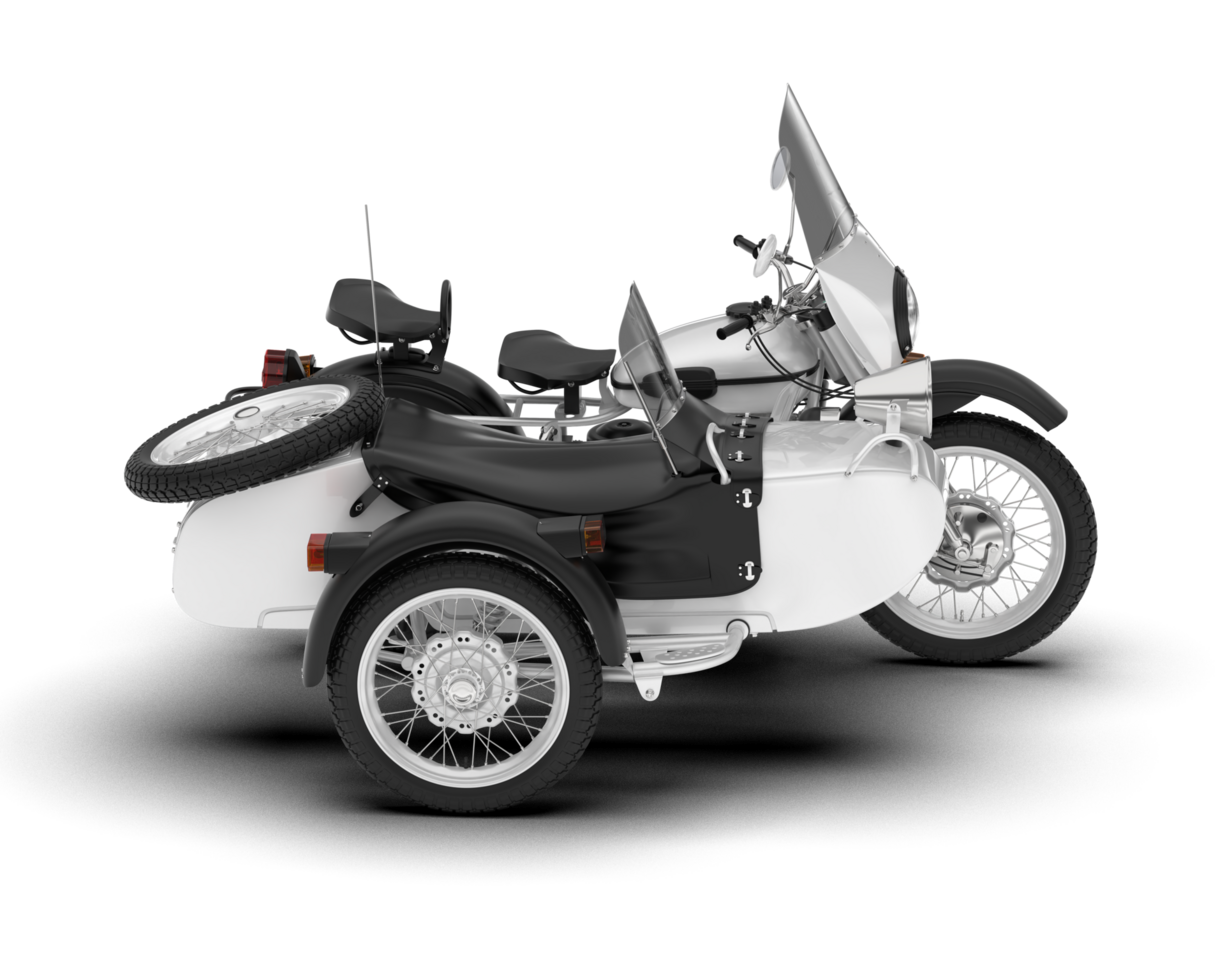 White motorcycle isolated on transparent background. 3d rendering - illustration png