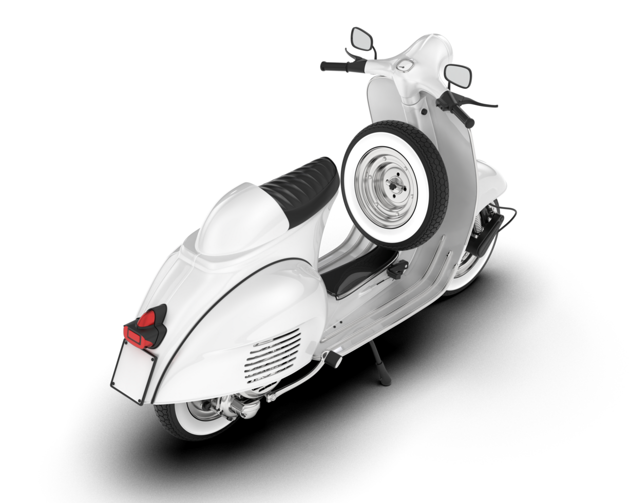 White motorcycle isolated on transparent background. 3d rendering - illustration png