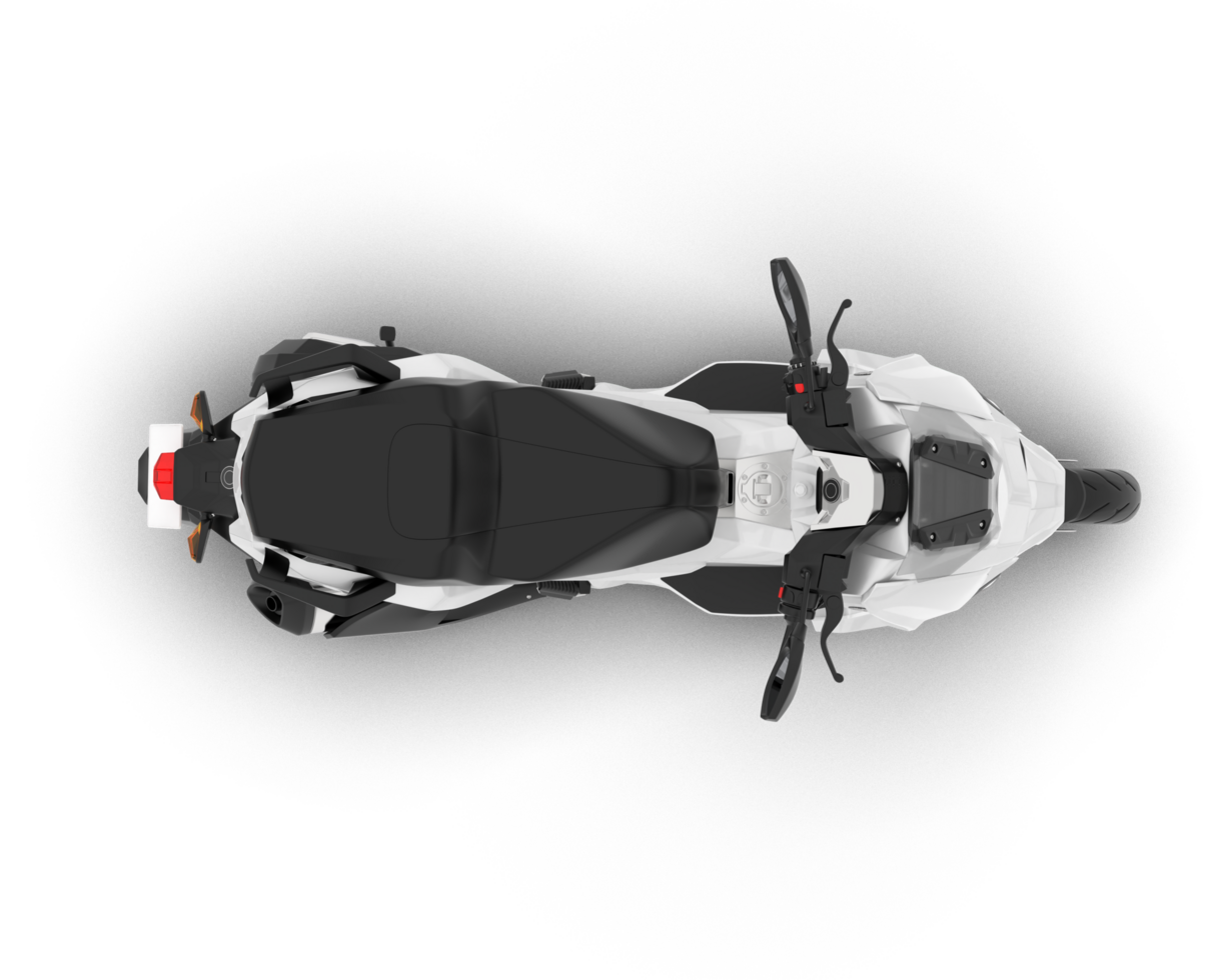 White motorcycle isolated on transparent background. 3d rendering - illustration png