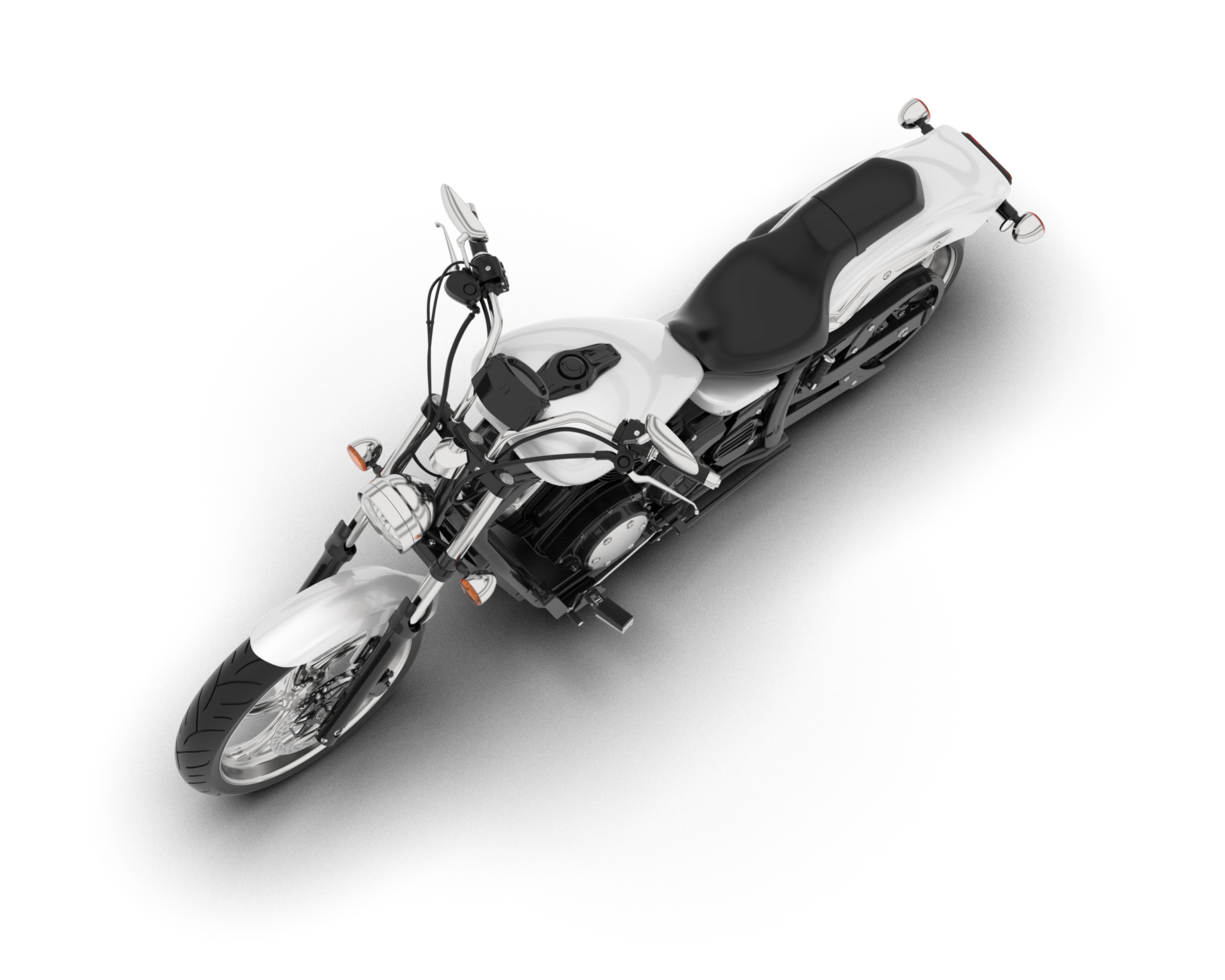 White motorcycle isolated on transparent background. 3d rendering - illustration png