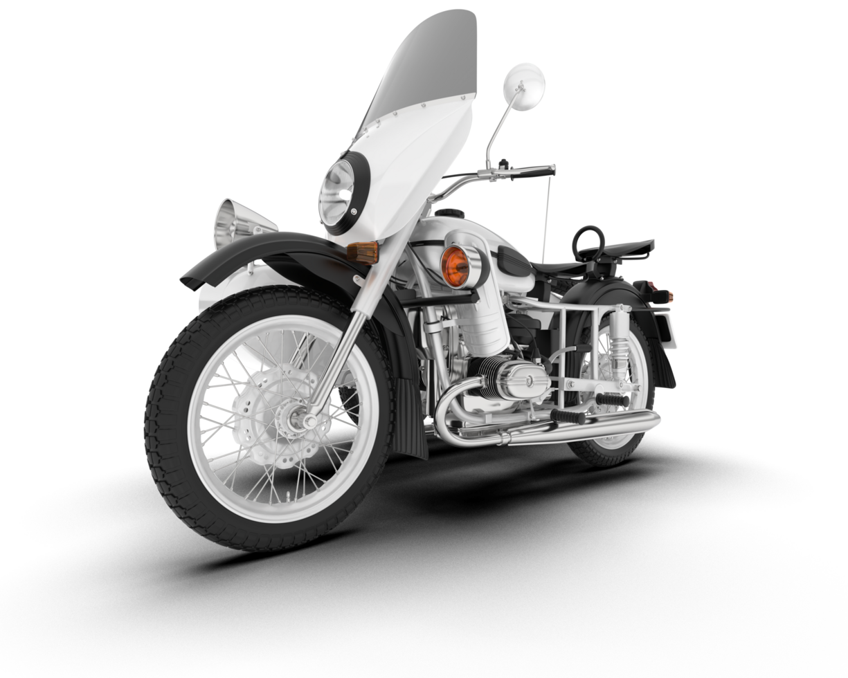 White fast bike isolated on transparent background. 3d rendering - illustration png
