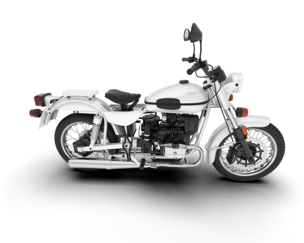 White fast bike isolated on transparent background. 3d rendering - illustration png