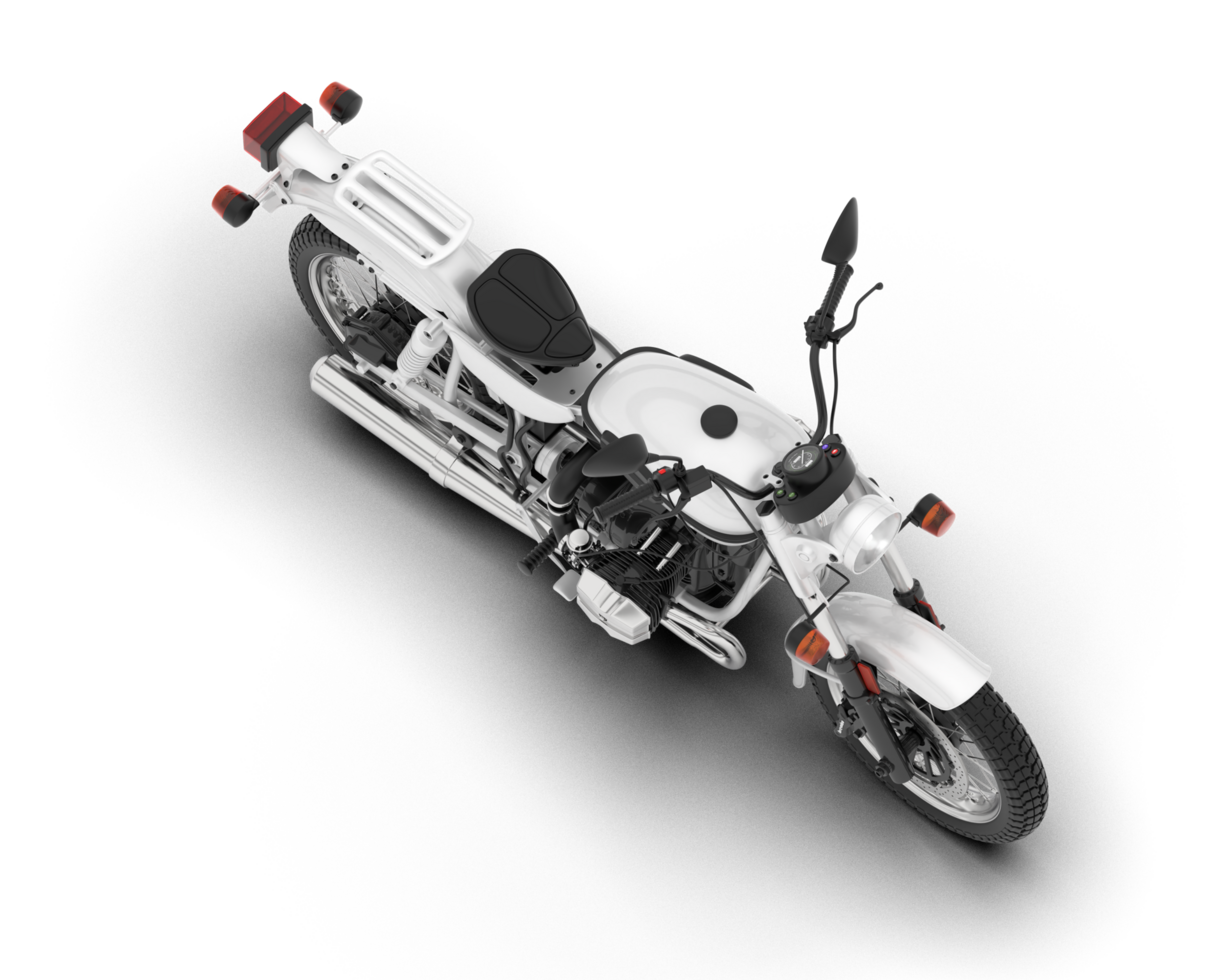 White fast bike isolated on transparent background. 3d rendering - illustration png