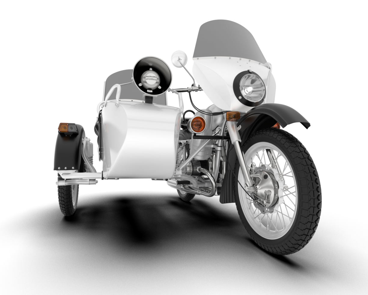 White fast bike isolated on transparent background. 3d rendering - illustration png