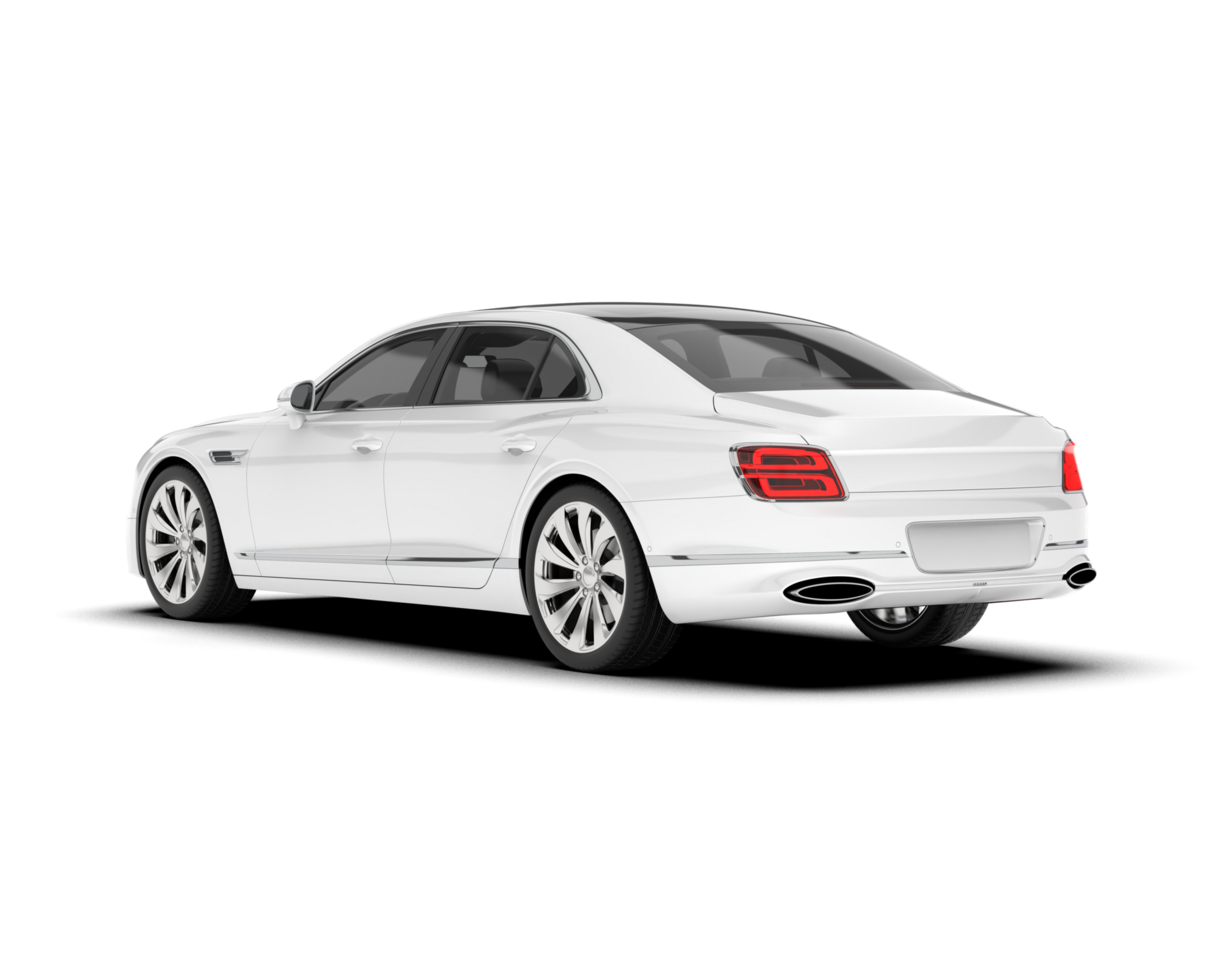 White luxury car isolated on transparent background. 3d rendering - illustration png