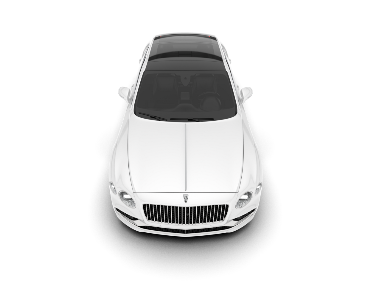 White luxury car isolated on transparent background. 3d rendering - illustration png