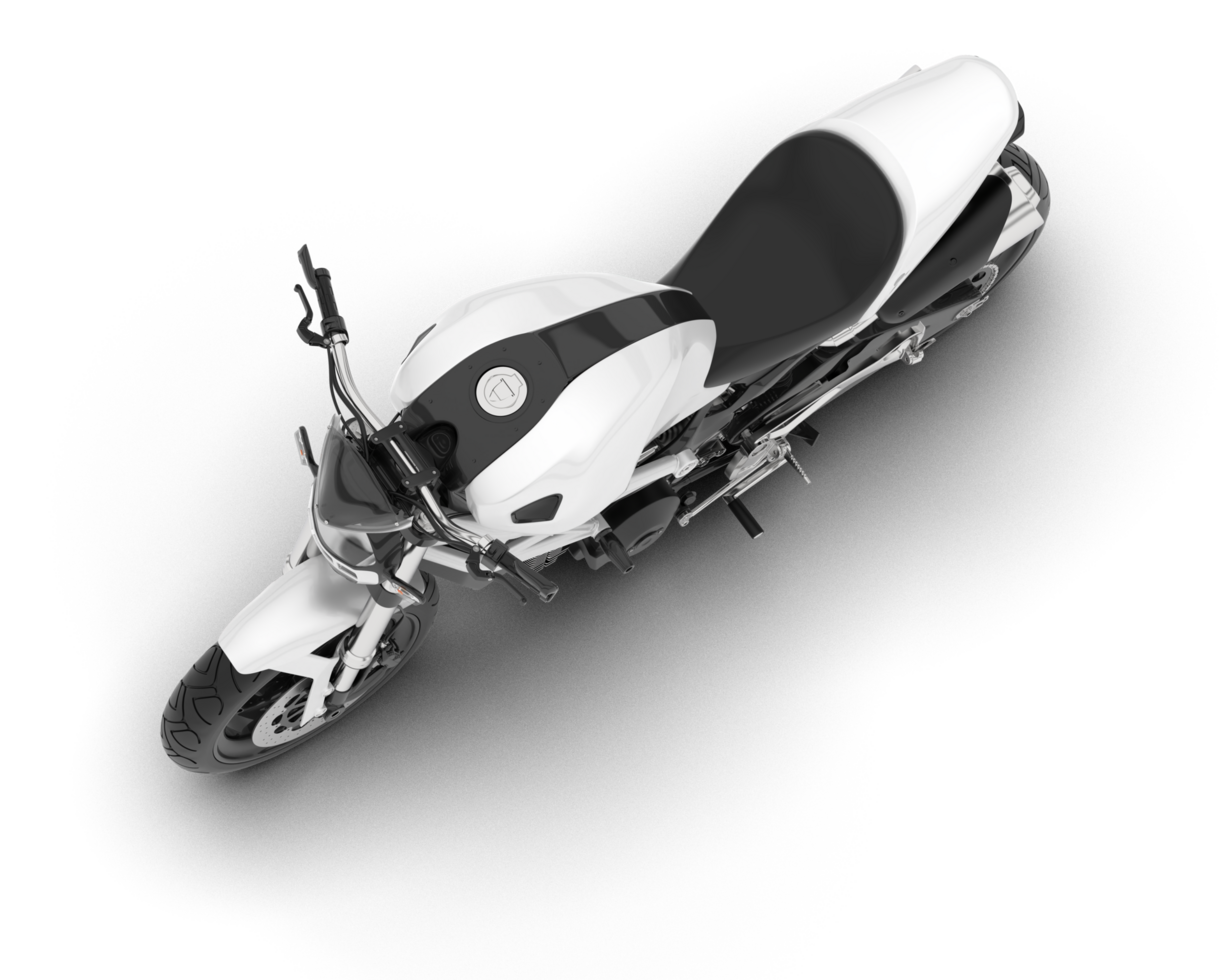 White fast bike isolated on transparent background. 3d rendering - illustration png