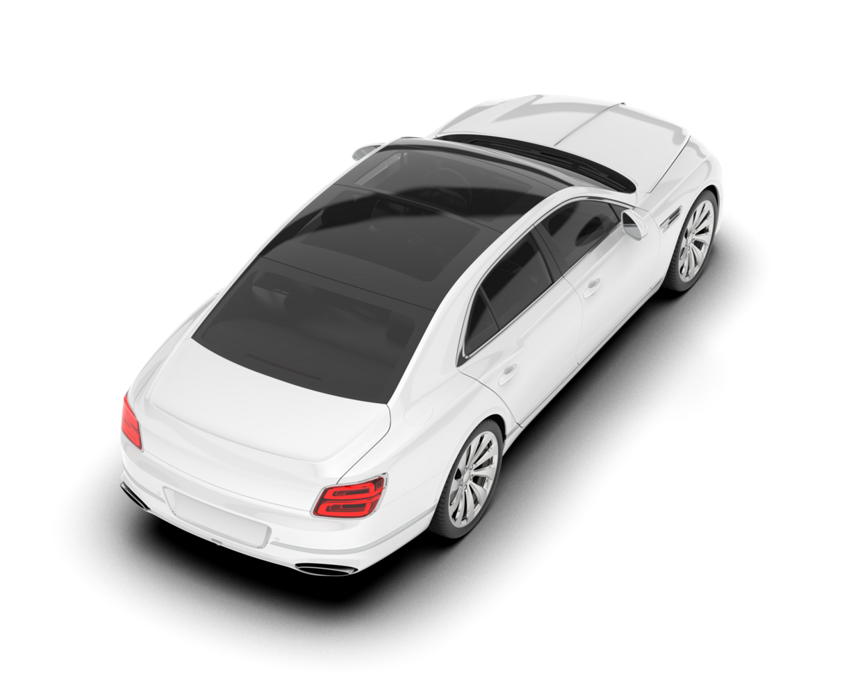 White luxury car isolated on transparent background. 3d rendering - illustration png