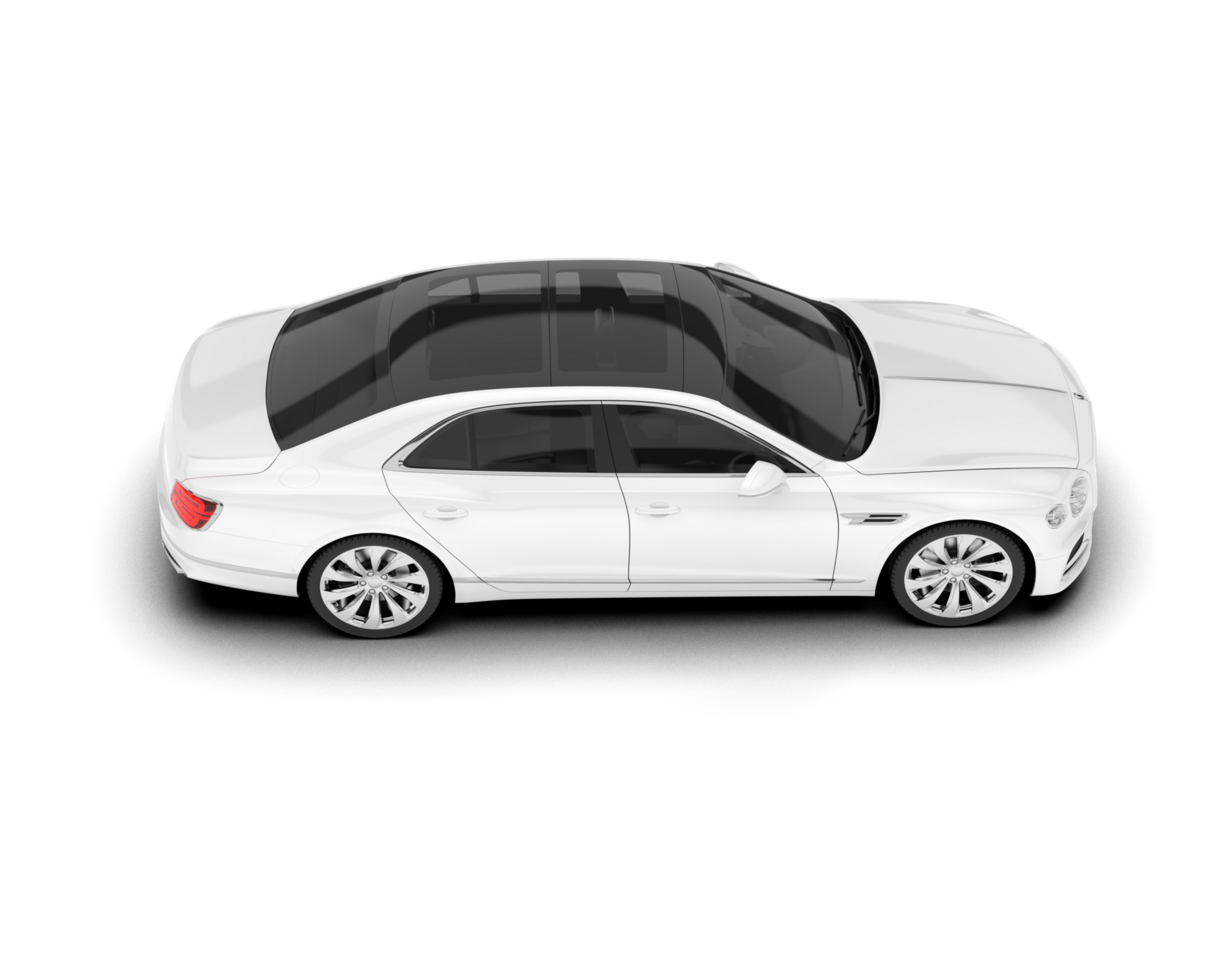 White luxury car isolated on transparent background. 3d rendering - illustration png